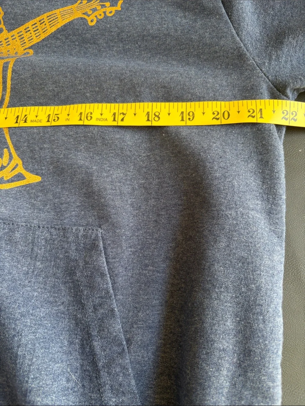 True Religion Buddha Graphic Pullover Hoodie Navy Blue Gold Logo Sleeve Large
